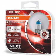 Лампа галогенная Osram EUROBOX H3 12V 55W 64151NL-HCB PK22s NIGHT BREAKER LASER