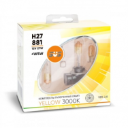 Лампа галогенная SVS Yellow 3000K 12V H27/881 27W+W5W yellow (2шт)