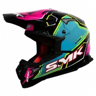 Мотошлем кроссовый SMK ALLTERRA MAVERIX, розовый/голубой/желтый (L)