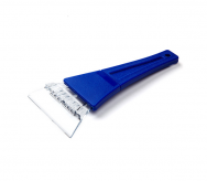 Скребок для уборки снега и льда Clingo, 7x17см, с пластиковой ручкой (синий)