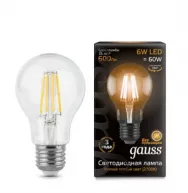 Лампа светодиодная Gauss LED Filament A60 E27 8W 2700К