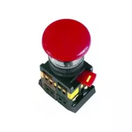 Кнопка AEAL-22 Грибокс фиксацией красный d22мм 230В 1з+1р TDM
