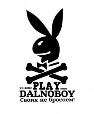 Наклейка "Play dalnoboy" 17*32см черный