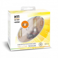 Лампа галогенная SVS Yellow 3000K 12V H11 55W+W5W yellow (2шт)