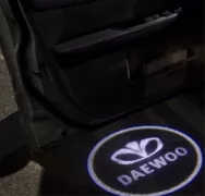 Проекторы в двери автомобиля 3D, светодиодные с логотипом для а/м DAEWOO (компл. 2шт)