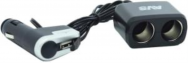 Разветвитель прикуривателя AVS CS-213 U на 2 входа+USB TOP Quality 