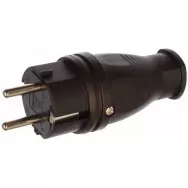 Вилка каучуковая прямая 2Р+РЕ 16А 250В IP44 TDM SQ0612-0001