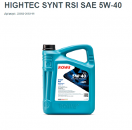 Масло моторное синтетическое ROWE 20068005099 HIGHTEC SYNT RSi 5W-40 SN/CF A3/B4 (5л)