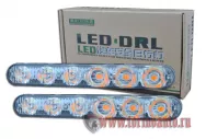 Огни дневные ходовые TORINO DRL-6LUX W+Y 6-LED 0.5W 12V двухцветные бело-желтые (компл. 2шт)