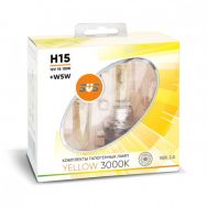Лампа галогенная SVS Yellow 3000K 12V H15 55W+W5W yellow Ver.2.0 (2шт)