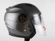 Мотошлем открытый KIOSHI 526 Solid со стеклом и очками Серый металик, M