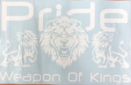 Наклейка "Pride weapon of kings" 25*39см белый