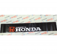 Наклейка на лобовое стекло "HONDA powered by" 130*20см /черный фон+белый/