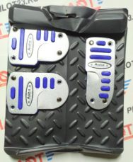 Комплект накладок на педали (механика) NNP-M-ZG-324-1 /хром+синие вставки/