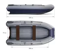 Лодка надувная ПВХ "Флагман DK 320" (серо-синий) + коврик ЭВА