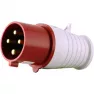 Вилка переносная силовая REXANT ССИ-024 3Р/РЕ 32А 380В IP44 SQ0601-0005, красная, белая
